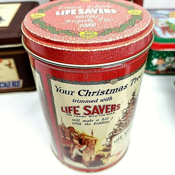 5 Vintage Christmas Tin Canister - Picture 3 of 8